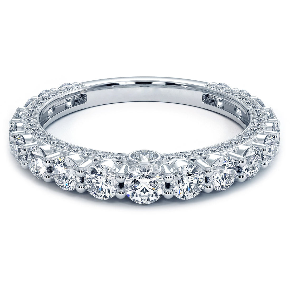 Round Cut Set Luxury Pave Moissanite Diamond Eternity Band