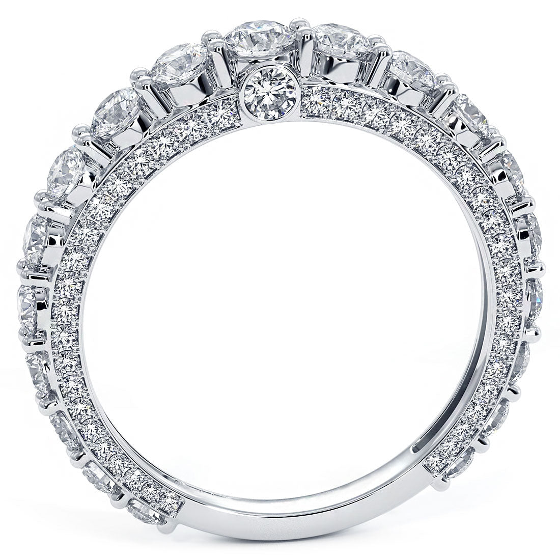 Round Cut Set Luxury Pave Moissanite Diamond Eternity Band