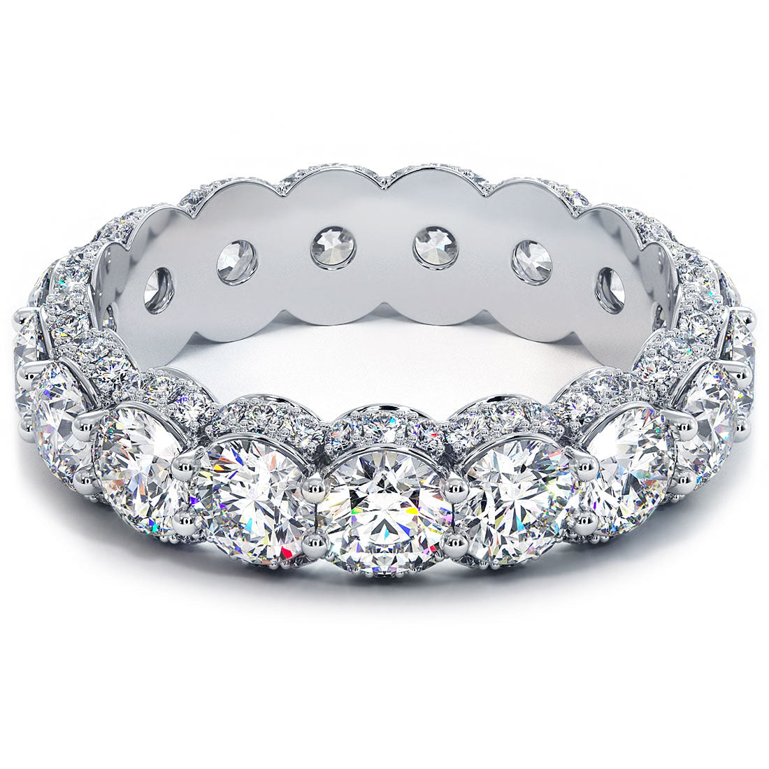 Round Moissanite Diamond Luxury Pave Eternity Wedding Ring Eternity Ring