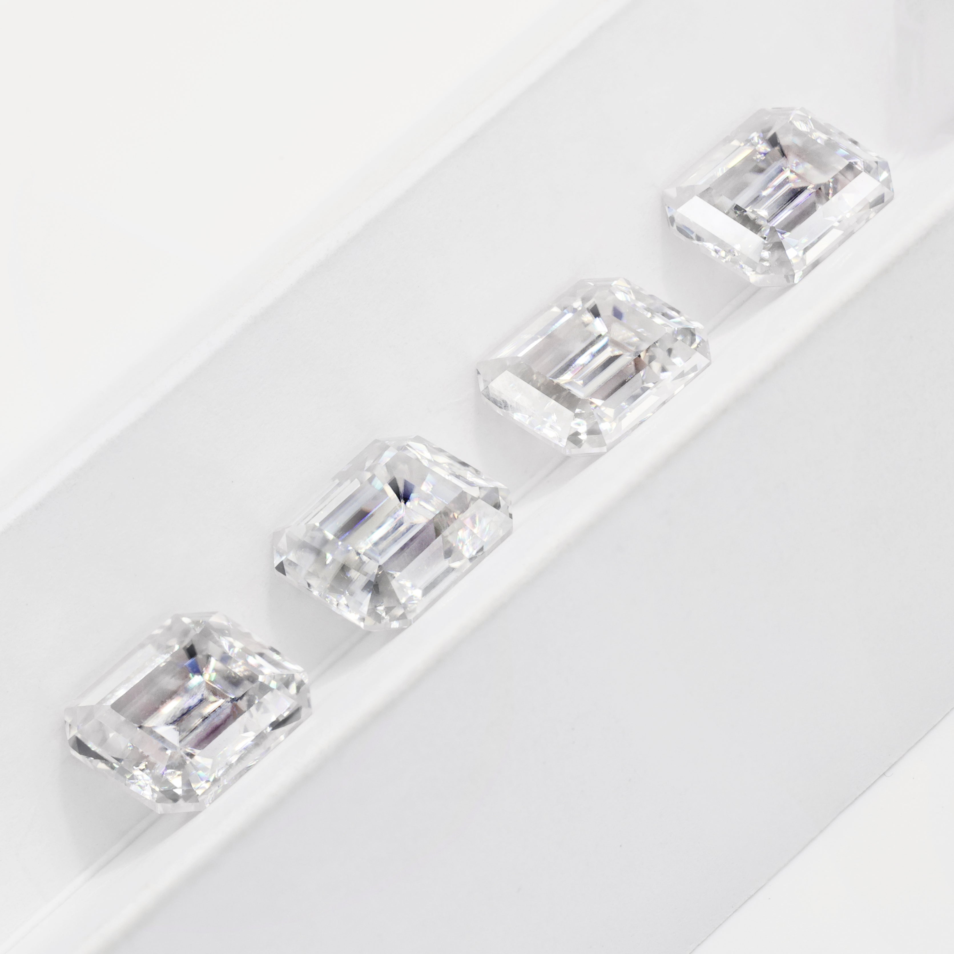 Emerald Perfect Polished Emerald Cut Moissanite Diamond