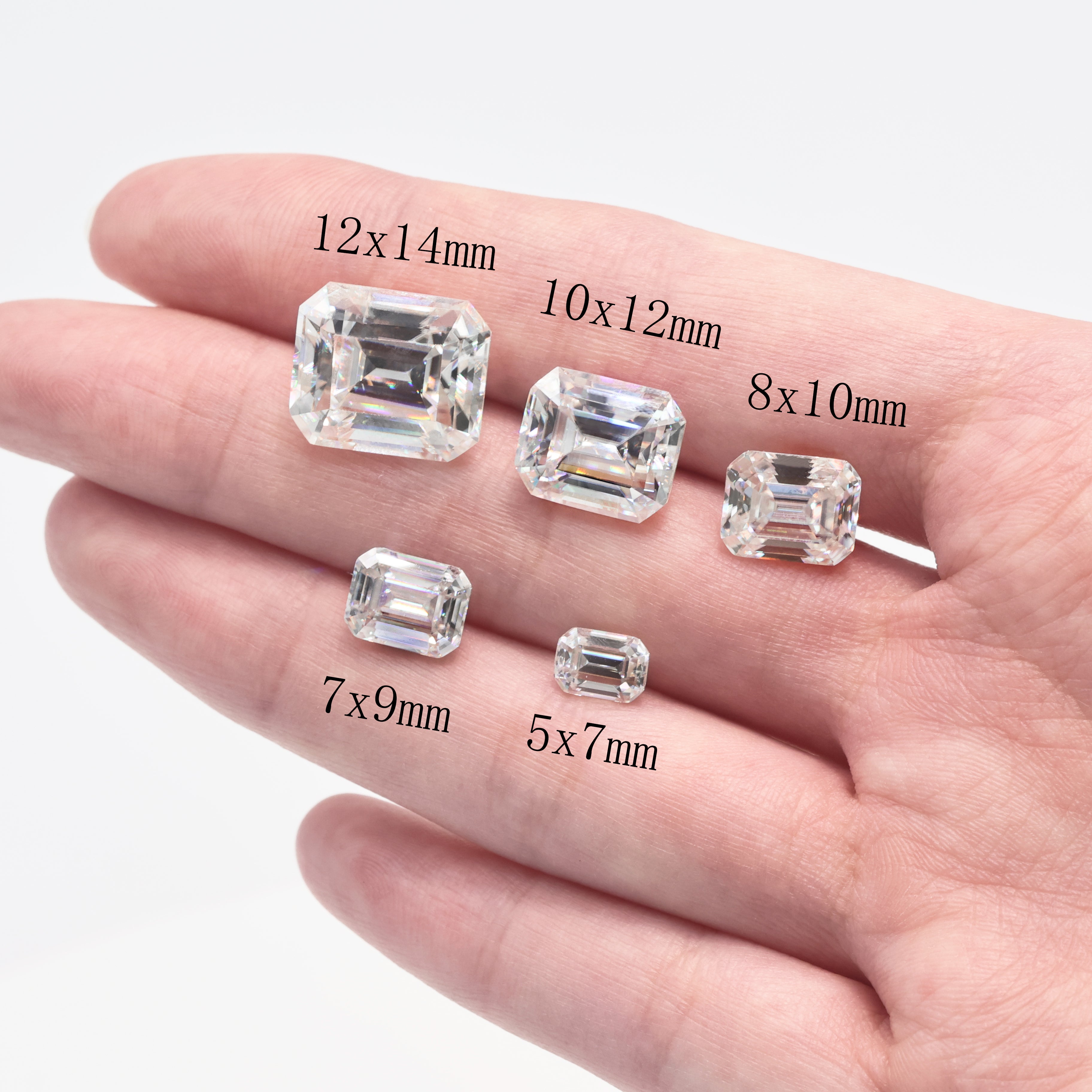 Emerald Perfect Polished Emerald Cut Moissanite Diamond