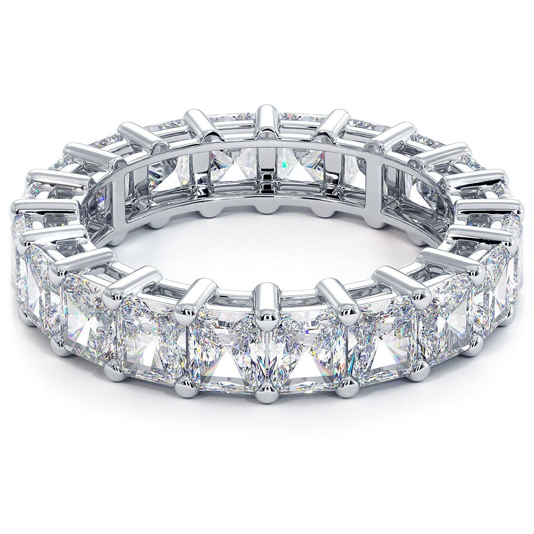 Radiant Cut Moissanite Diamond Eternity Wedding Band