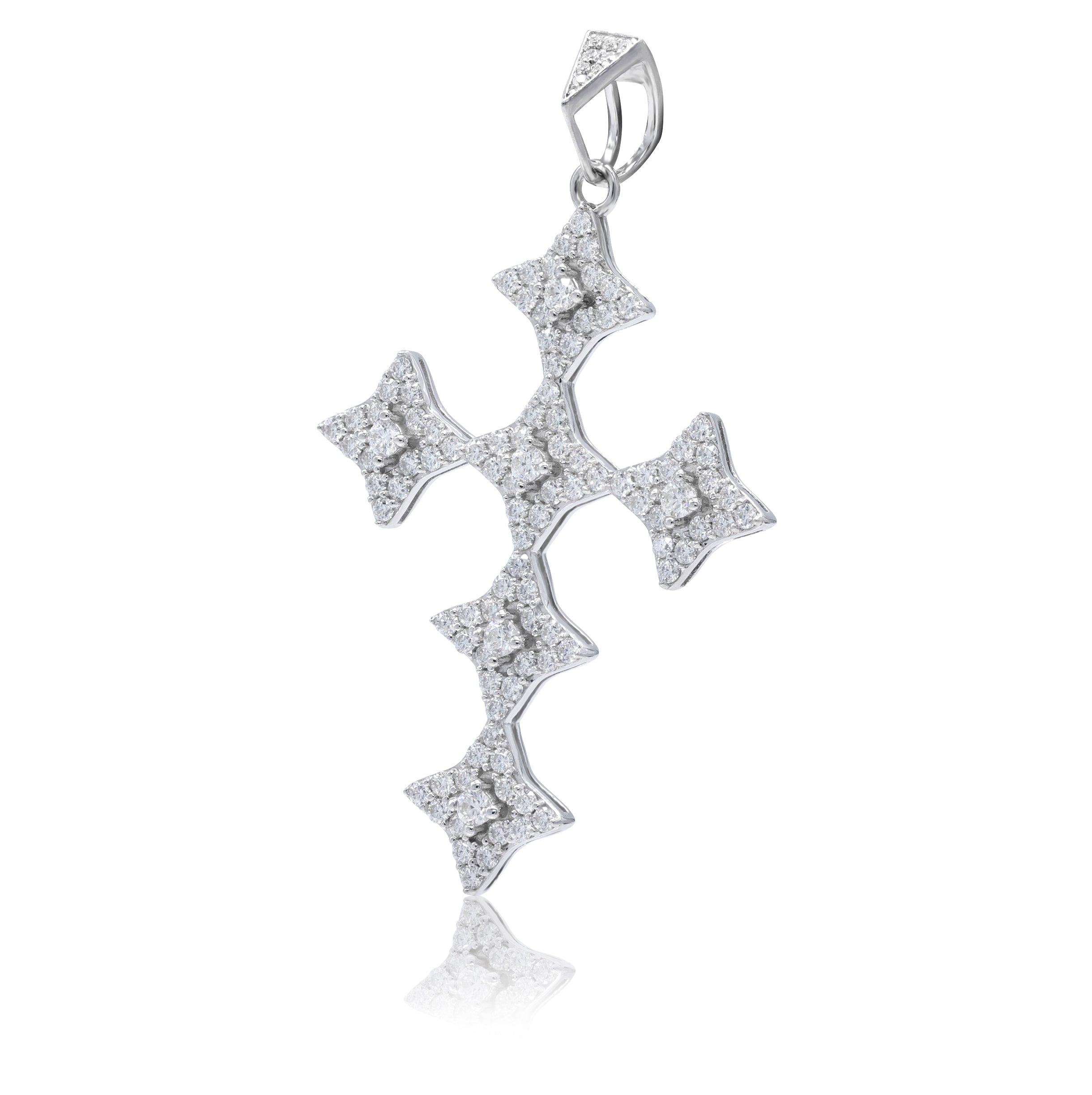 Round Moissanite diamond Cross Pendant