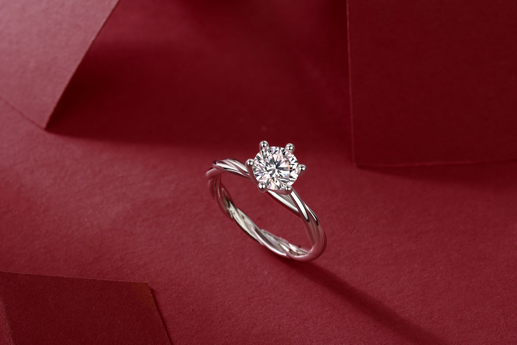 Braided Solitaire Asscher Cut Moissanite Diamond Engagement Ring