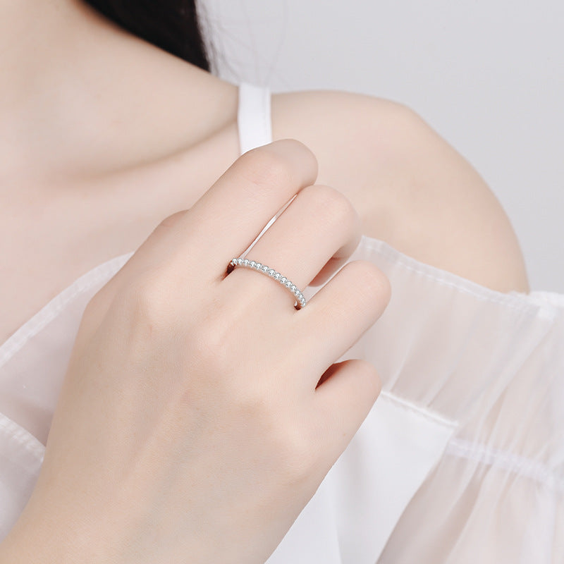 Casun Accented Moissanite Diamond Wedding Band
