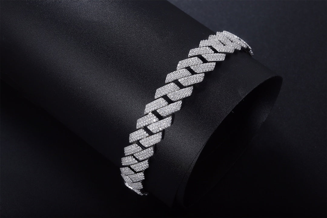Cuban Chain 3 Row Moissanite Hiphop Jewelry