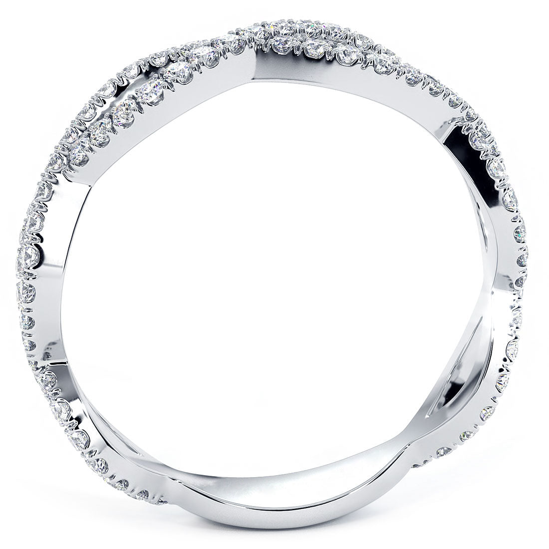 Round Moissanite Diamond Infinity Style Eternity Ring