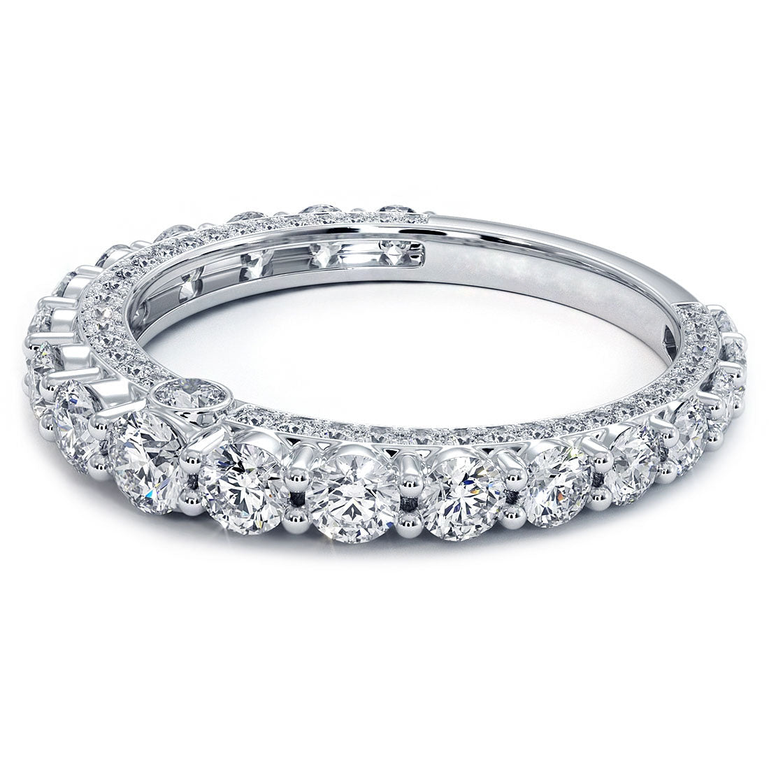 Round Cut Set Luxury Pave Moissanite Diamond Eternity Band