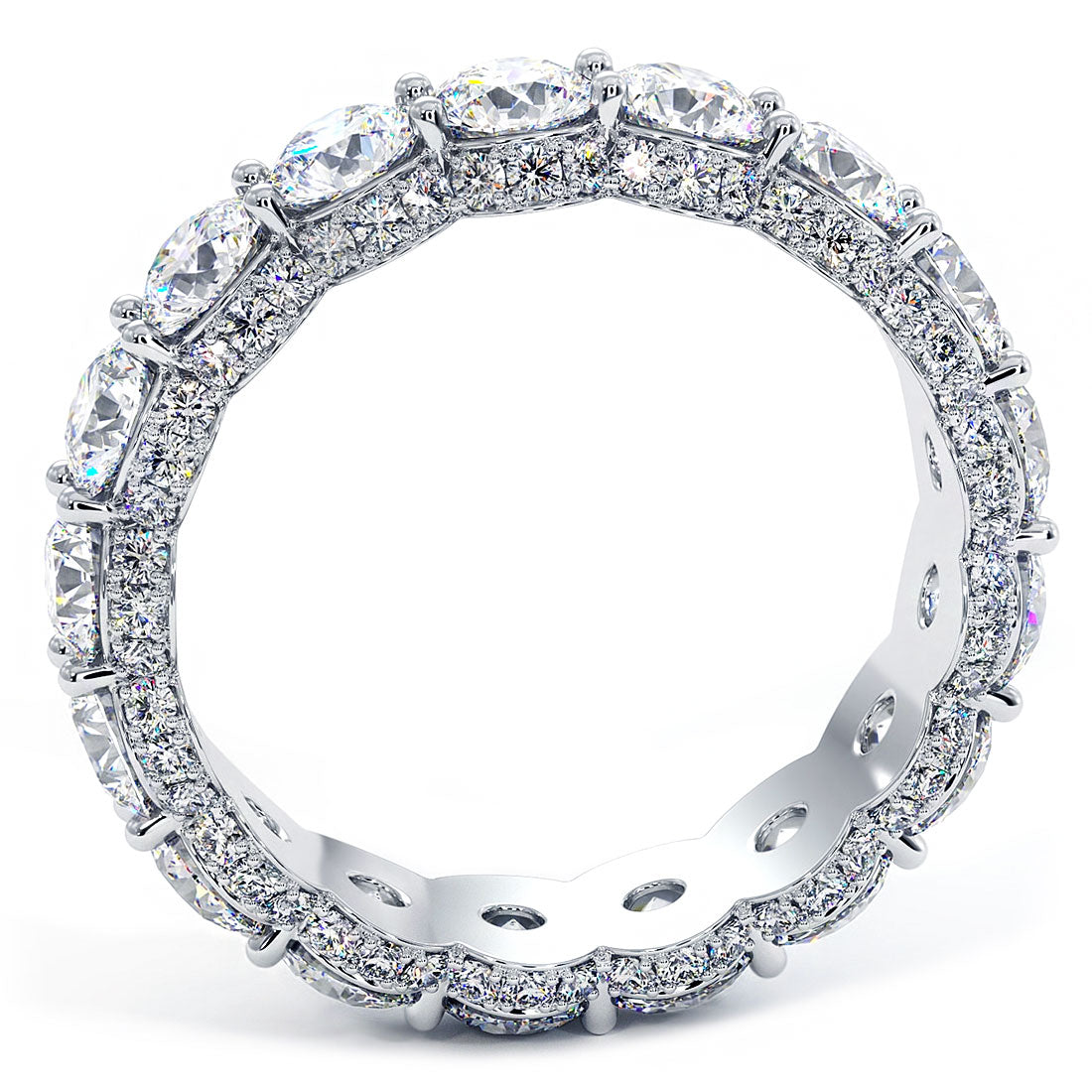 Round Moissanite Diamond Luxury Pave Eternity Wedding Ring Eternity Ring