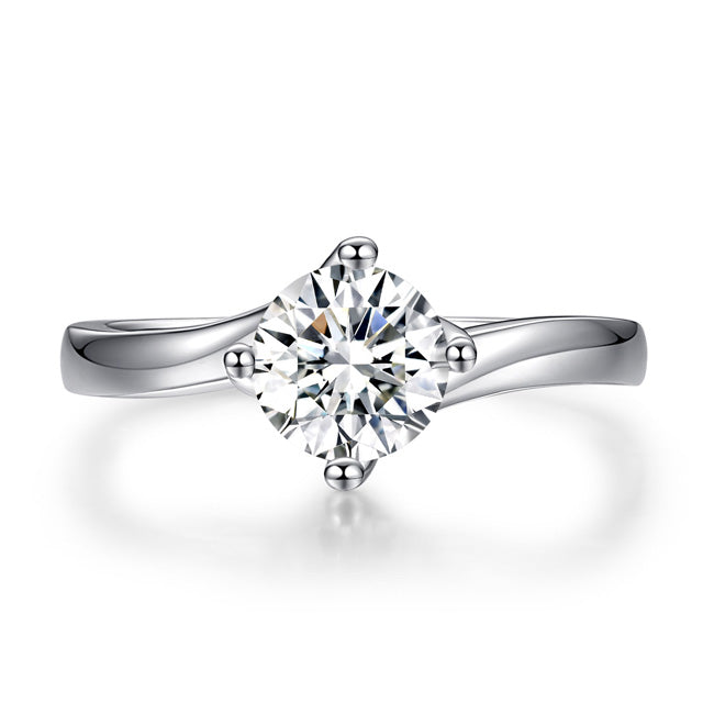 Moissanite Modern Bypass Solitaire Ring