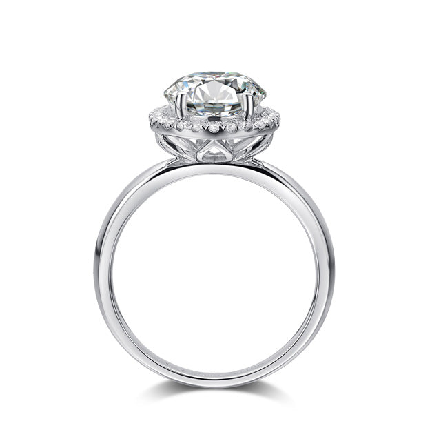 Oval Cut Moissanite Diamond Halo Engagement Ring