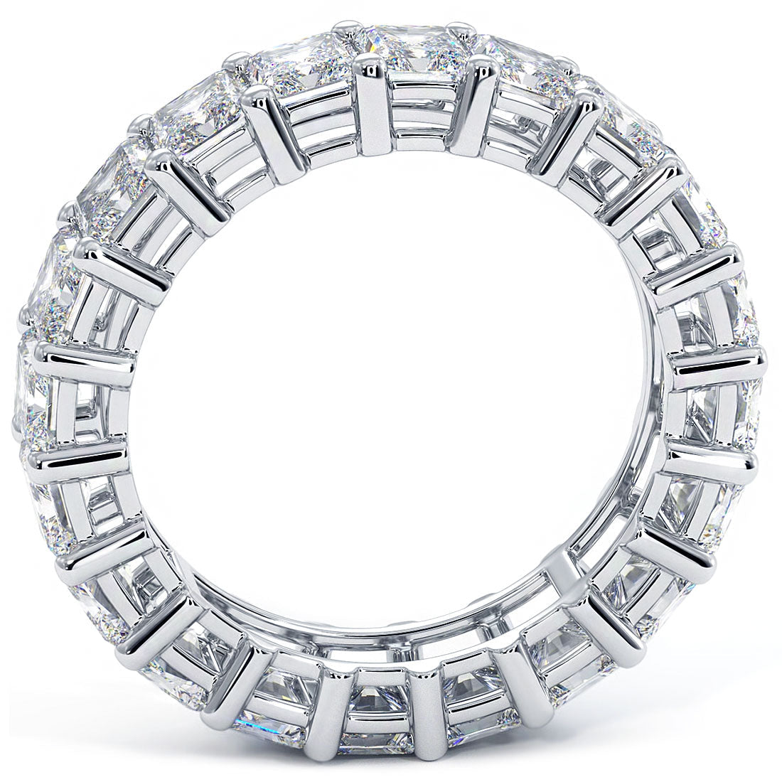 Radiant Cut Moissanite Diamond Eternity Wedding Band