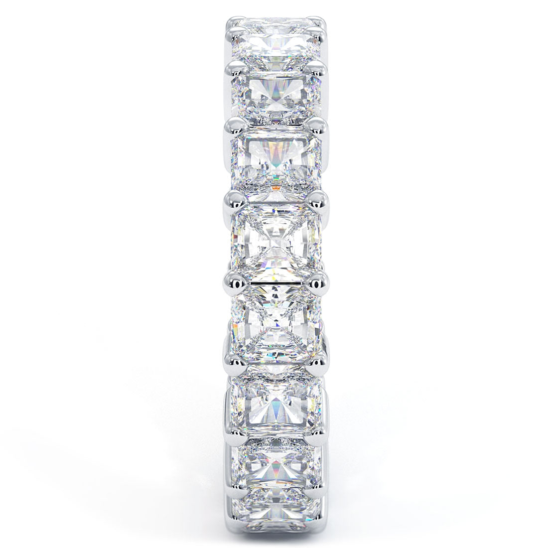 Radiant Cut Moissanite Diamond Eternity Wedding Band