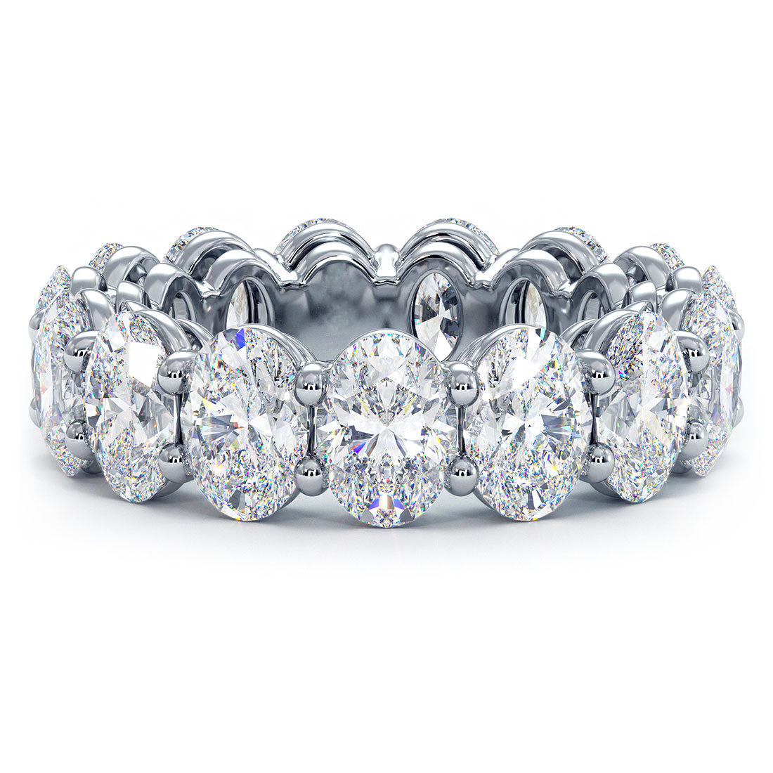 Oval Shaped Moissanite Diamond Eternity Wedding Ring