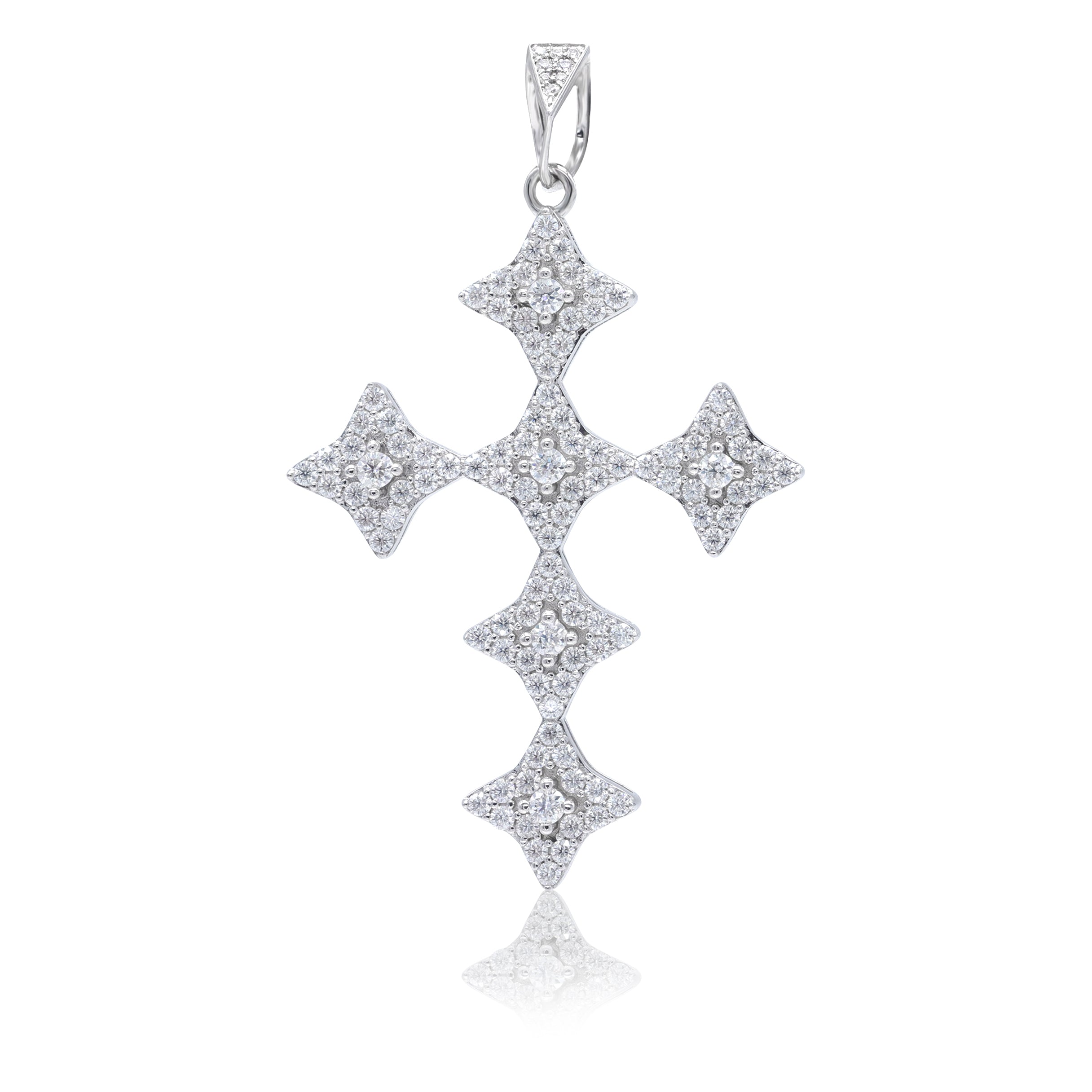 Round Moissanite diamond Cross Pendant