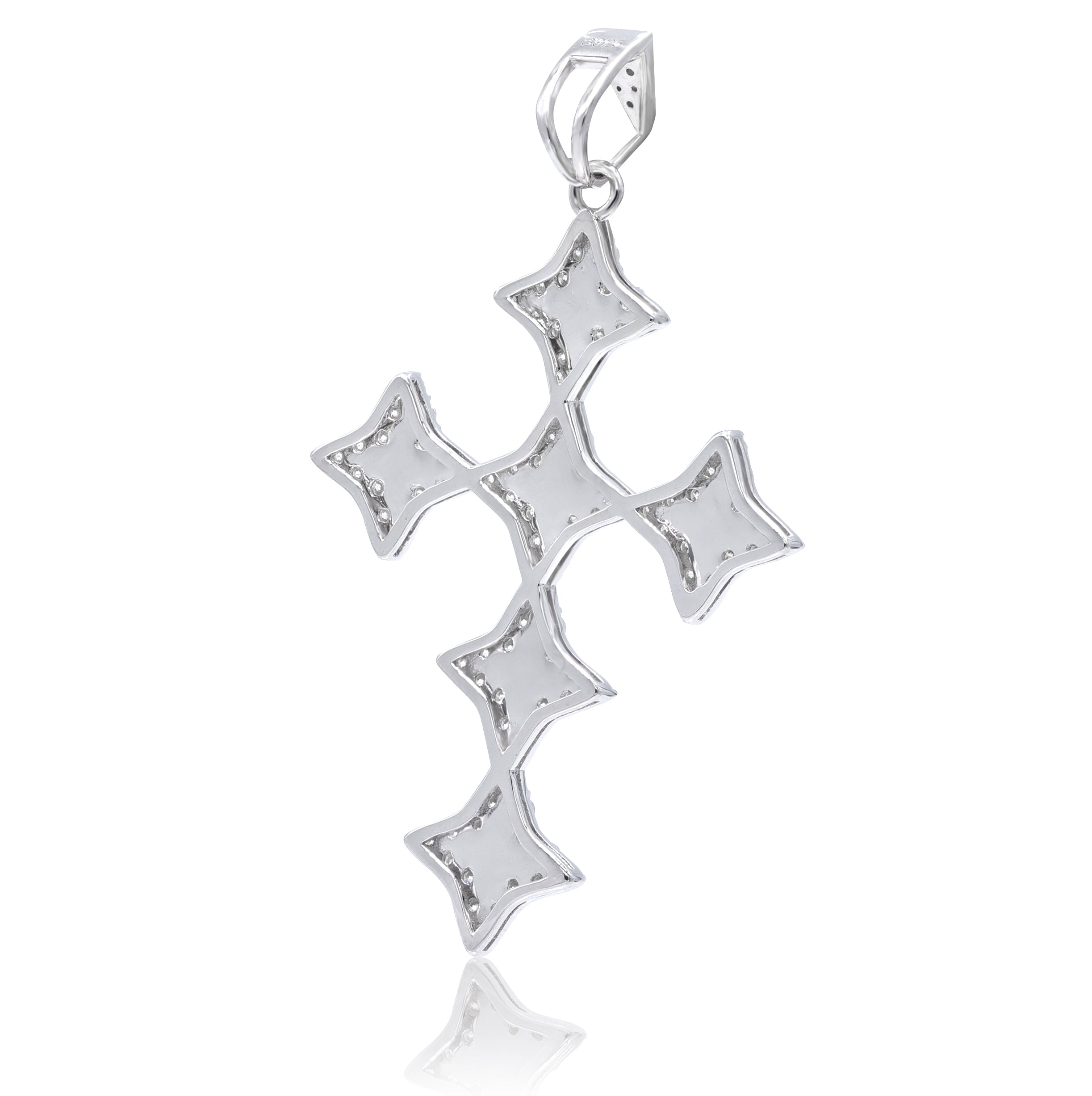 Round Moissanite diamond Cross Pendant