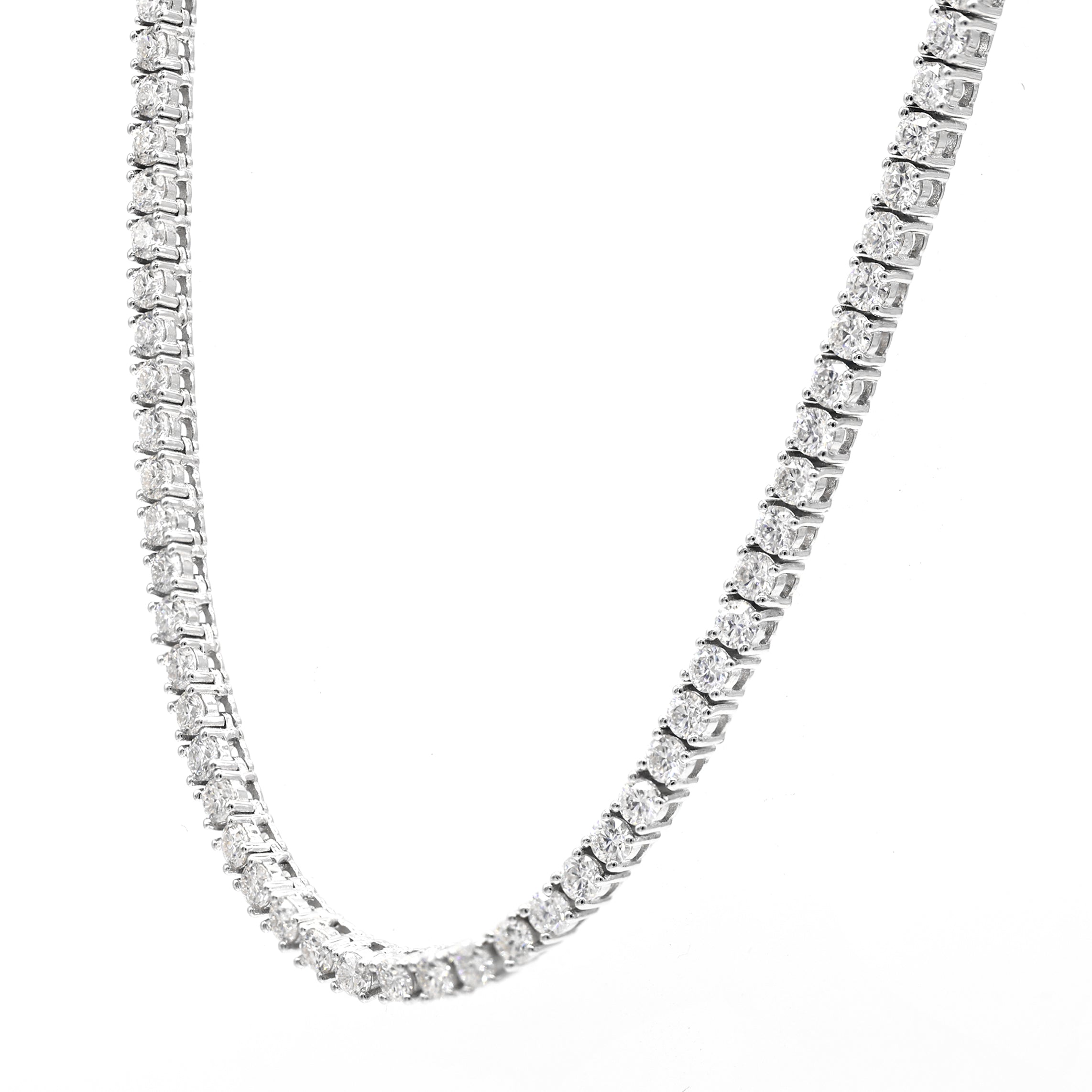 Tennis Necklace 4-Prong Round Brilliant Moissanite