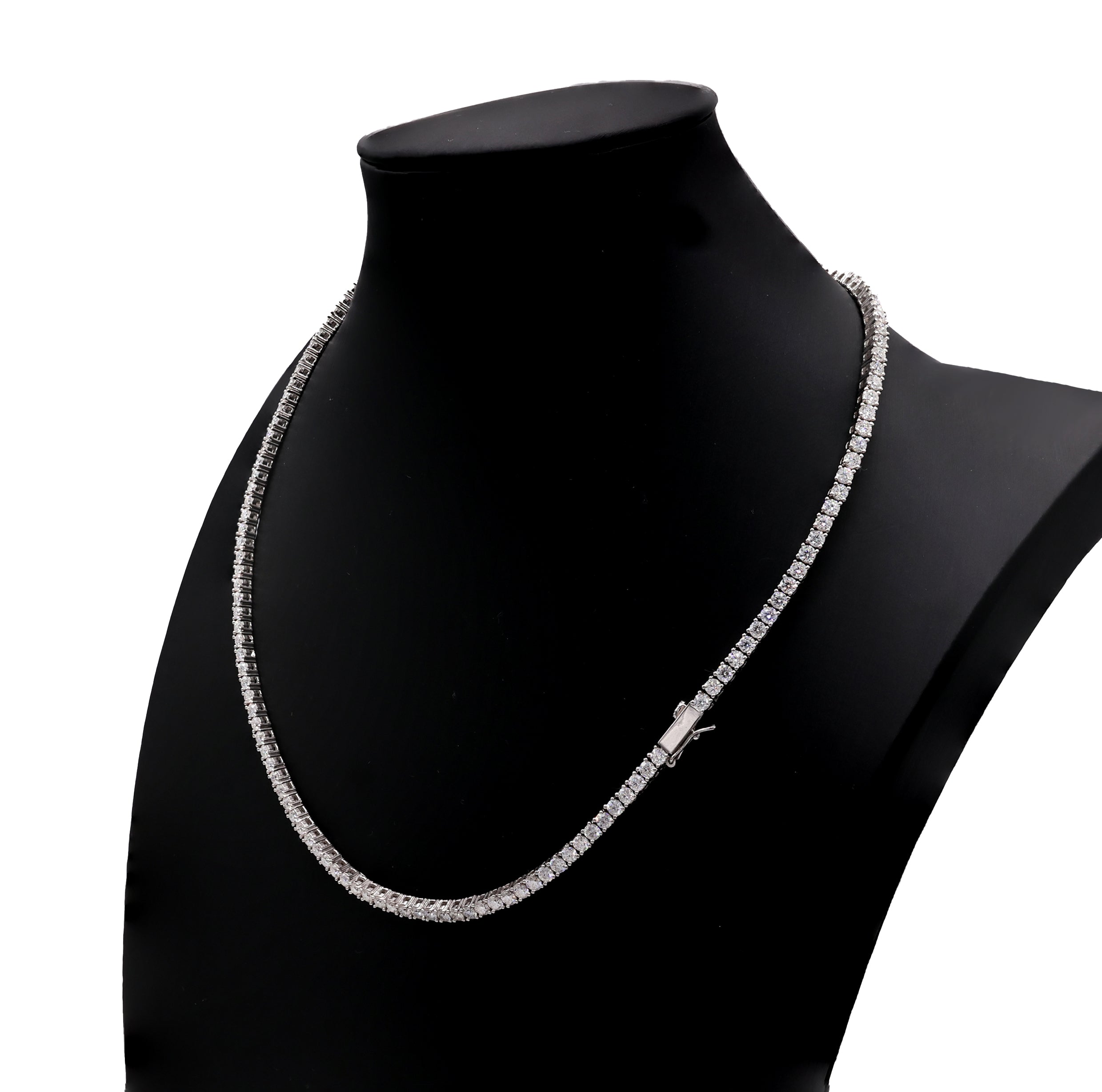 Tennis Necklace 4-Prong Round Brilliant Moissanite