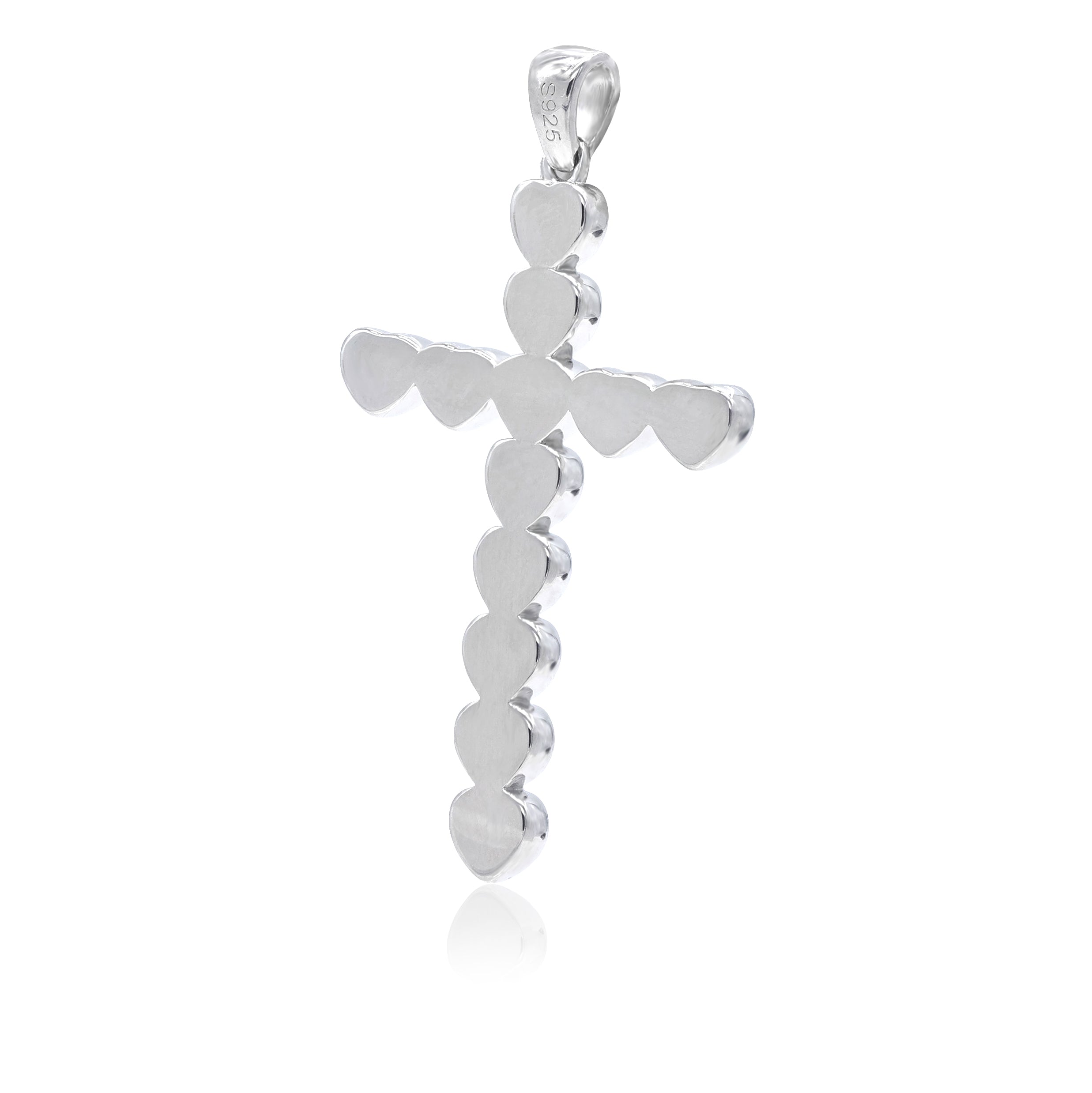 Round moissanite diamond Cross Pendant