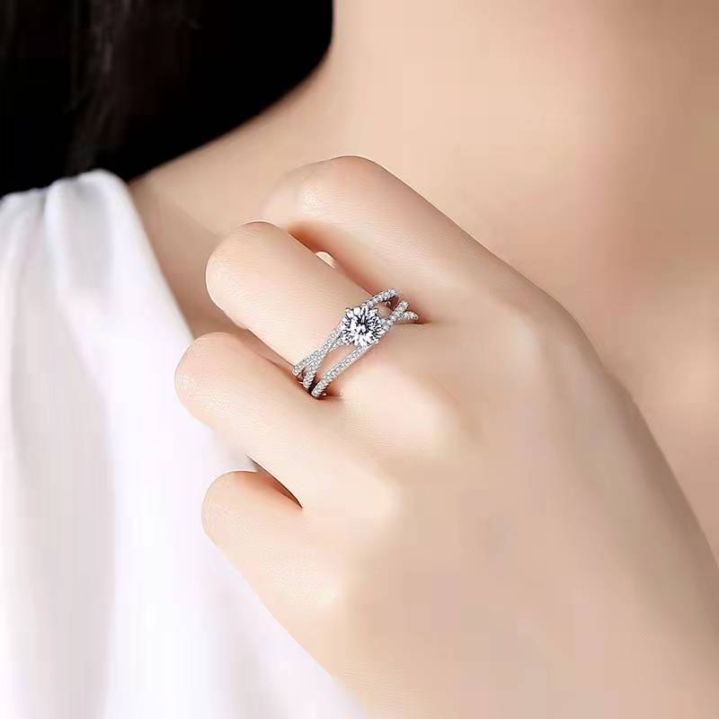 Round Brilliant Moissanite Multi-Band Engagement Ring