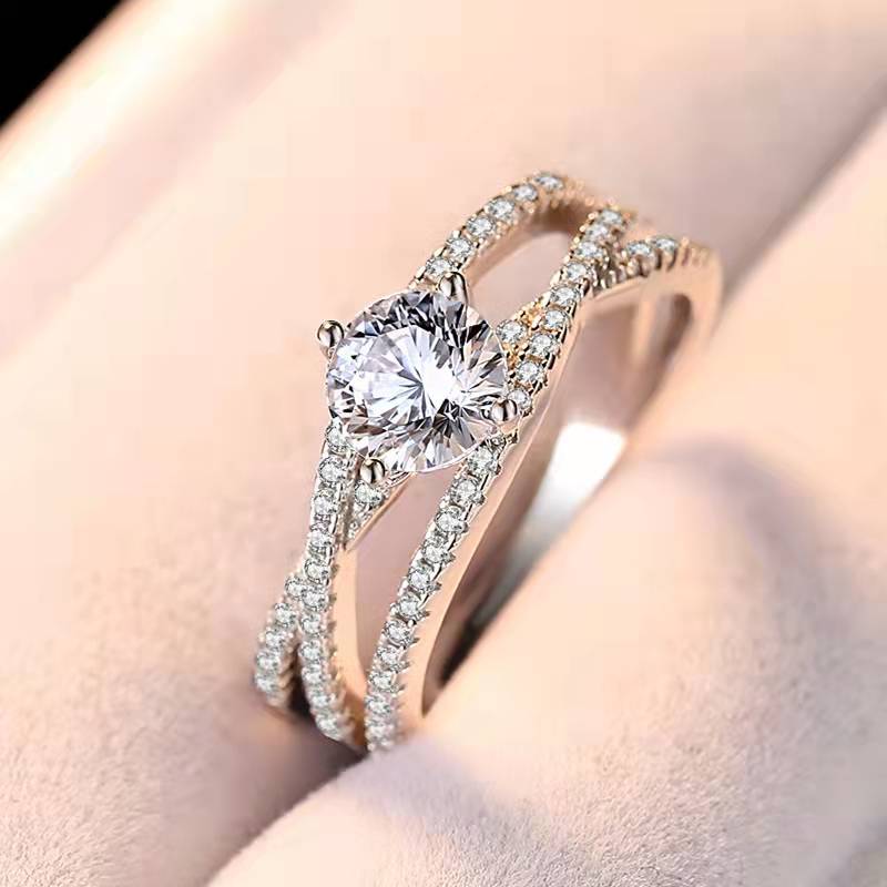 Round Brilliant Moissanite Multi-Band Engagement Ring